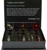 Curated Reclaimed Sensi Acrylic Cufflinks and Ankers - pranga